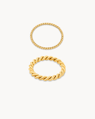 Set anillos trenzados