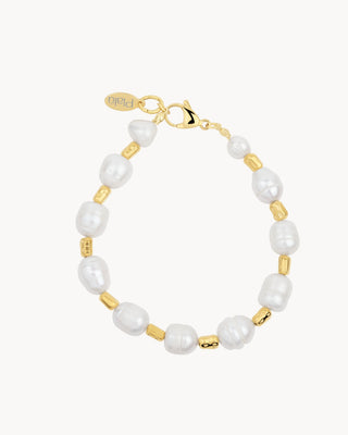 Medio collar y pulsera adaptable en perlas gigantes Versailles