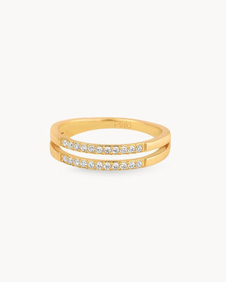Anillo Begonia doble con Zircones