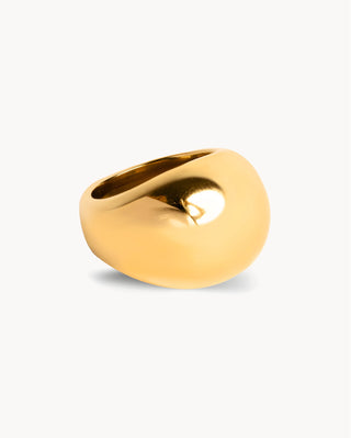 Anillo maxi domo dorado brillante de 1.5 cm de altura, joya waterproof de Pialü