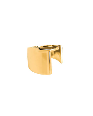 Anillo inicial dorado Worthy, vista lateral ajustable, waterproof Pialü