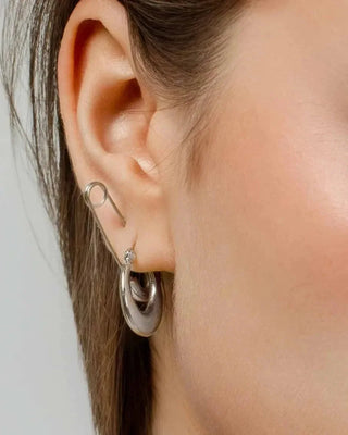 Argollas chicas mini Karmela color plata - pialu