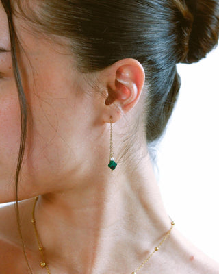 Aretes de malaquita de la suerte