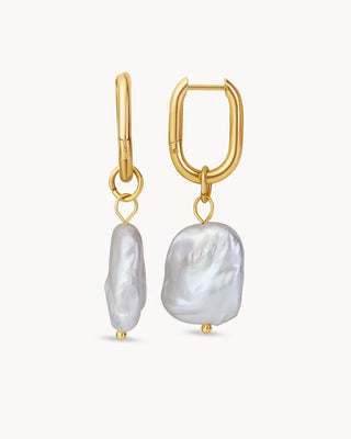 Aretes Barroca dorados perla barroca grande foto producto waterproof de Pialü
