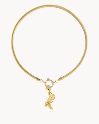 Mix bandida collar dorado choker con dije bota vaquera colgante, joya waterproof de Pialü
