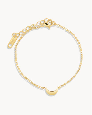 Pulsera de cadena fina dorada con dije de luna creciente, joya waterproof de Pialü