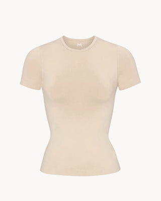 Top avispa shape sculpt beige moldeador Pialü, vista frontal producto solo