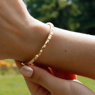 Pulsera solida con zircones Belle - pialu
