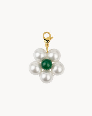 Charm Flower perlas y jade