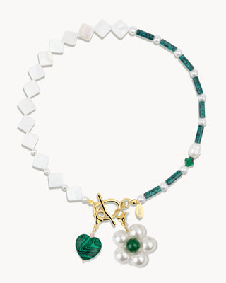 Mix collar y charms suertuda Malaquita