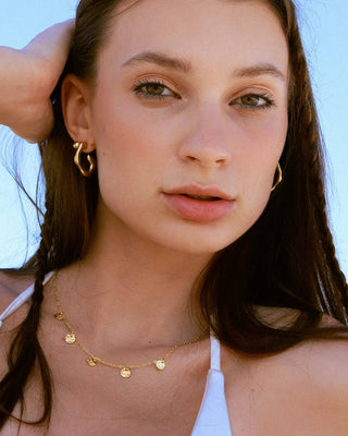 Aretes studs esfera gold