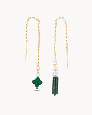 Aretes de malaquita de la suerte