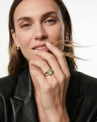Anillo Oval Verde Aurora