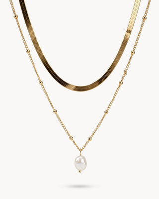 Collar Doble Perla Resplandor