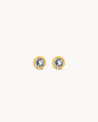 Aretes de circón diamante en bruto