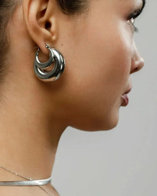 Argollas chicas mini Karmela color plata - pialu