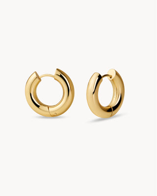 Par de argollas gruesas doradas redondas de 2 cm, joyas waterproof de Pialü