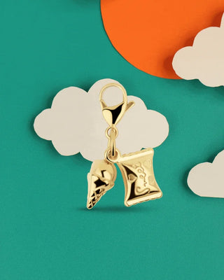 Charm alargador dorado con helado y dulce, diseño divertido waterproof de Pialü