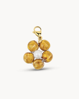 Charm Flower Bohemia en acero dorado ancho y voluminoso con bandas curvas, waterproof de Pialü