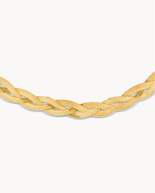 Collar dorado con eslabones rectangulares y nodos estrella, waterproof de Pialü