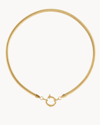 Collar cadena omega dorada gruesa tipo choker con cierre marinero, waterproof de Pialü