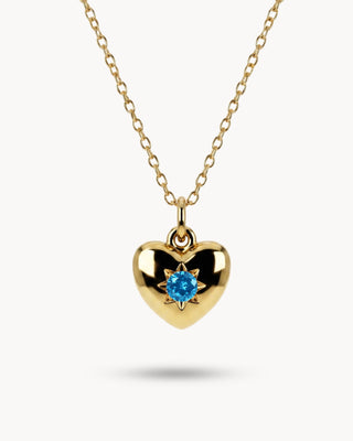Collar Corazón piedra de nacimiento