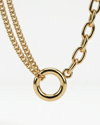 Collar Cadenas Mixtas Doradas