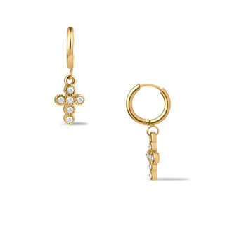 Aretes Genova con cruz de cristales - pialu