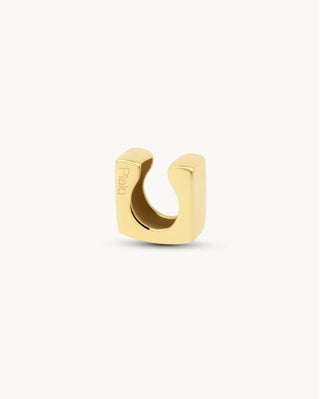 Earcuff dorado con perlas barrocas blancas y cuentas texturizadas doradas, waterproof Pialü