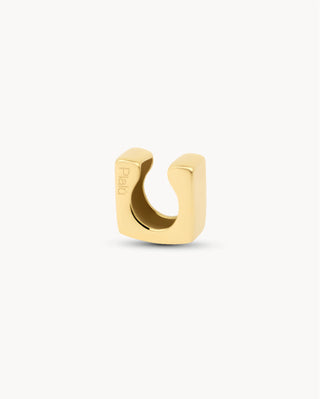 Earcuff dorado con perlas barrocas blancas y cuentas texturizadas doradas, waterproof Pialü