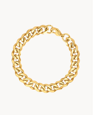 Pulsera de cadena cubana gruesa dorada, eslabones grandes brillantes, waterproof de Pialü