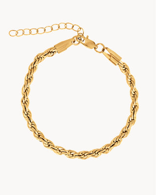 Pulsera maxi trenzada de cadena dorada gruesa con broche de langosta, joya waterproof de Pialü