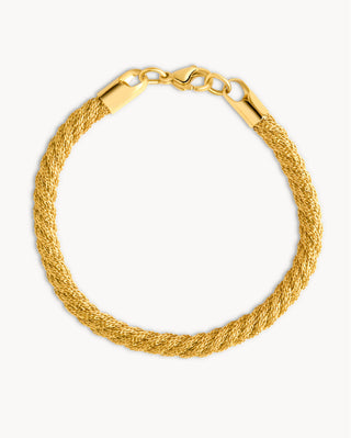 Pulsera dorada de cuerda trenzada gruesa tipo rope, waterproof de Pialü