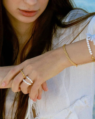 Pulsera de hoja dorada con alargador, acero inoxidable waterproof de Pialü