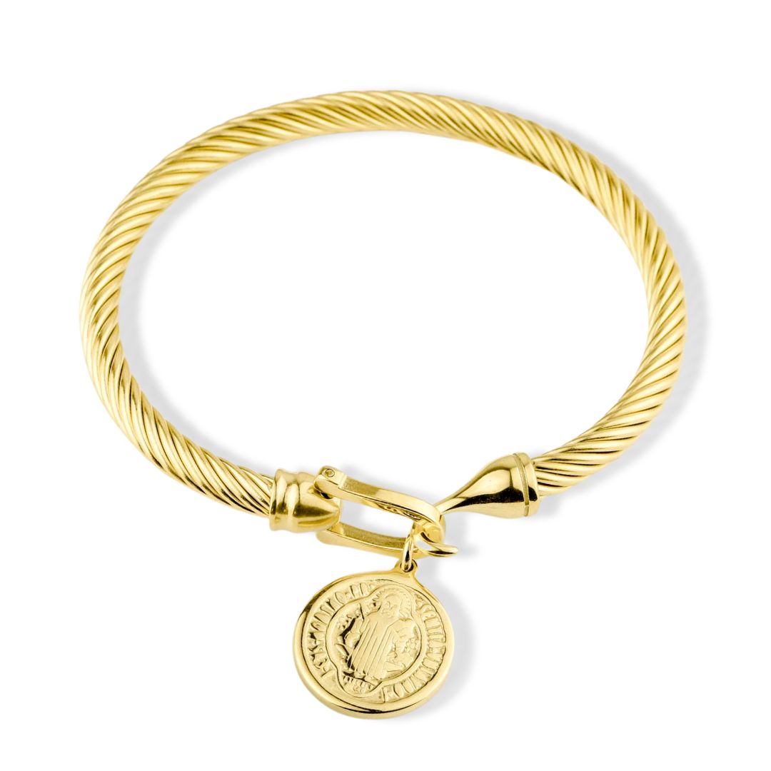 Pulsera Rope con dije San Benito reversible