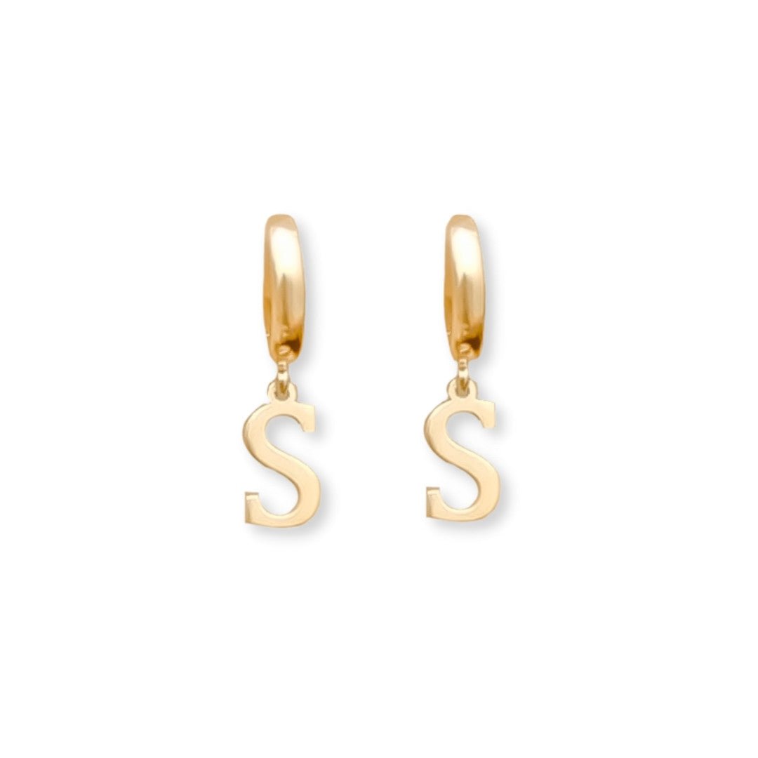 Aretes en argolla con letra inicial - pialu