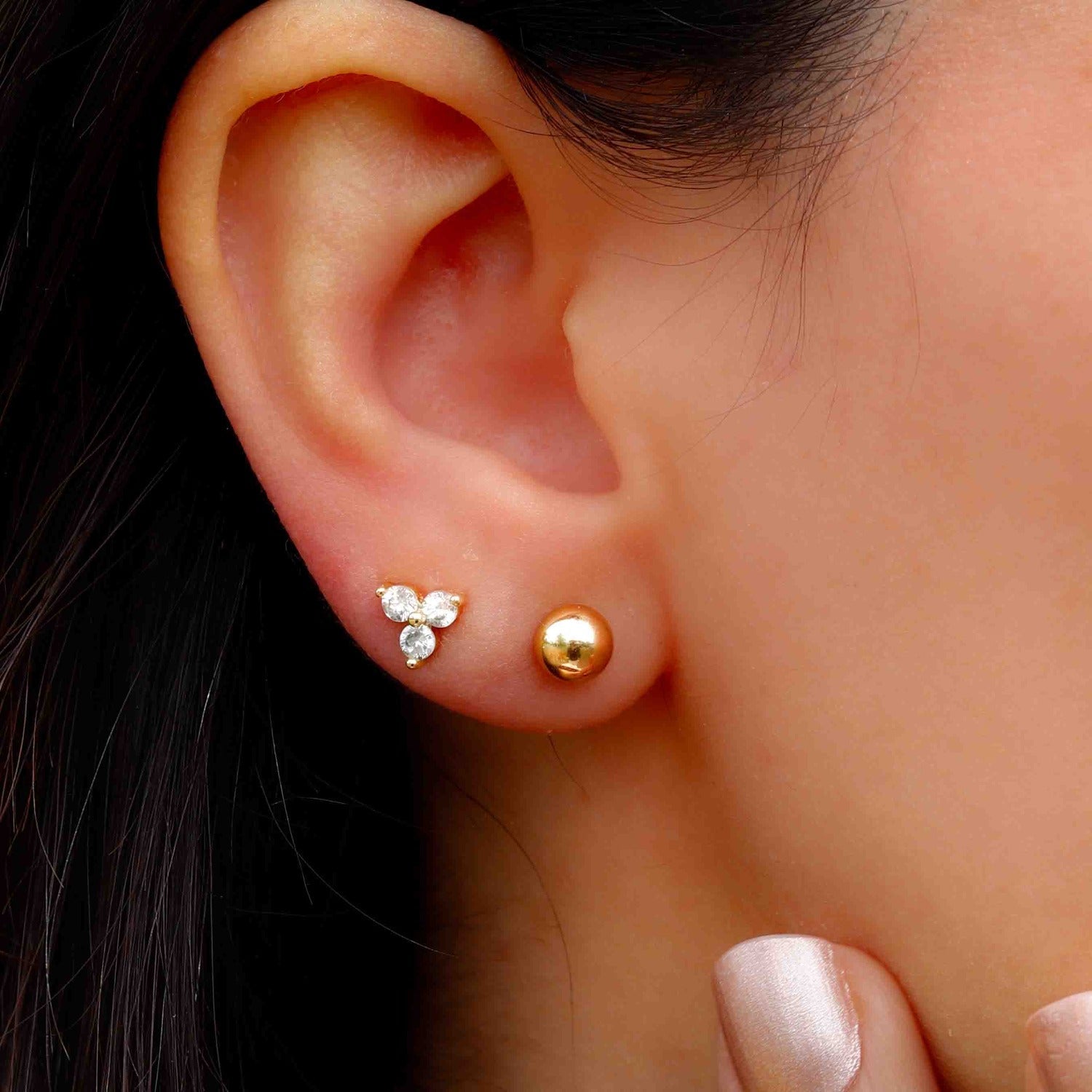 Aretes studs esfera gold - pialu