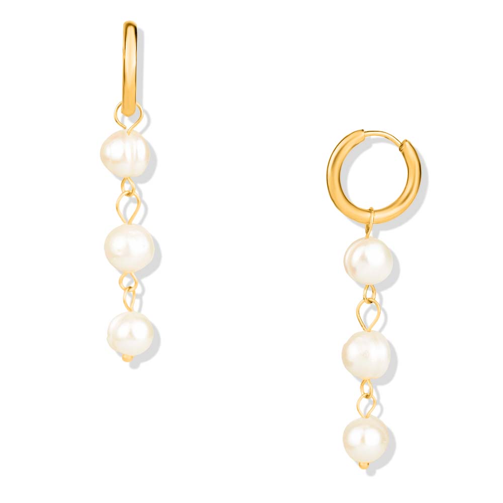 Aretes Versailles colgantes con perlas naturales - pialu
