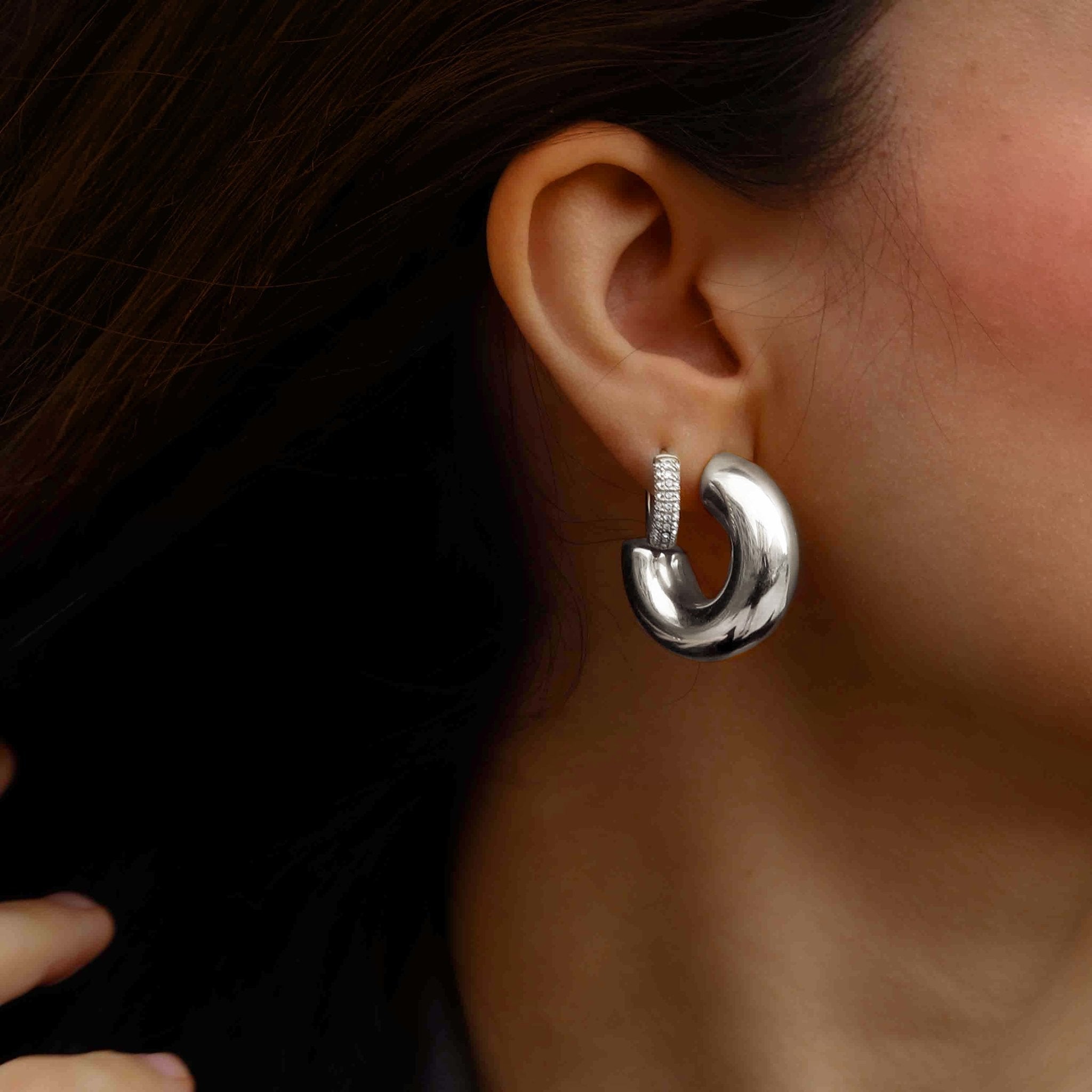 Argollas Bold ligeras color plata - pialu