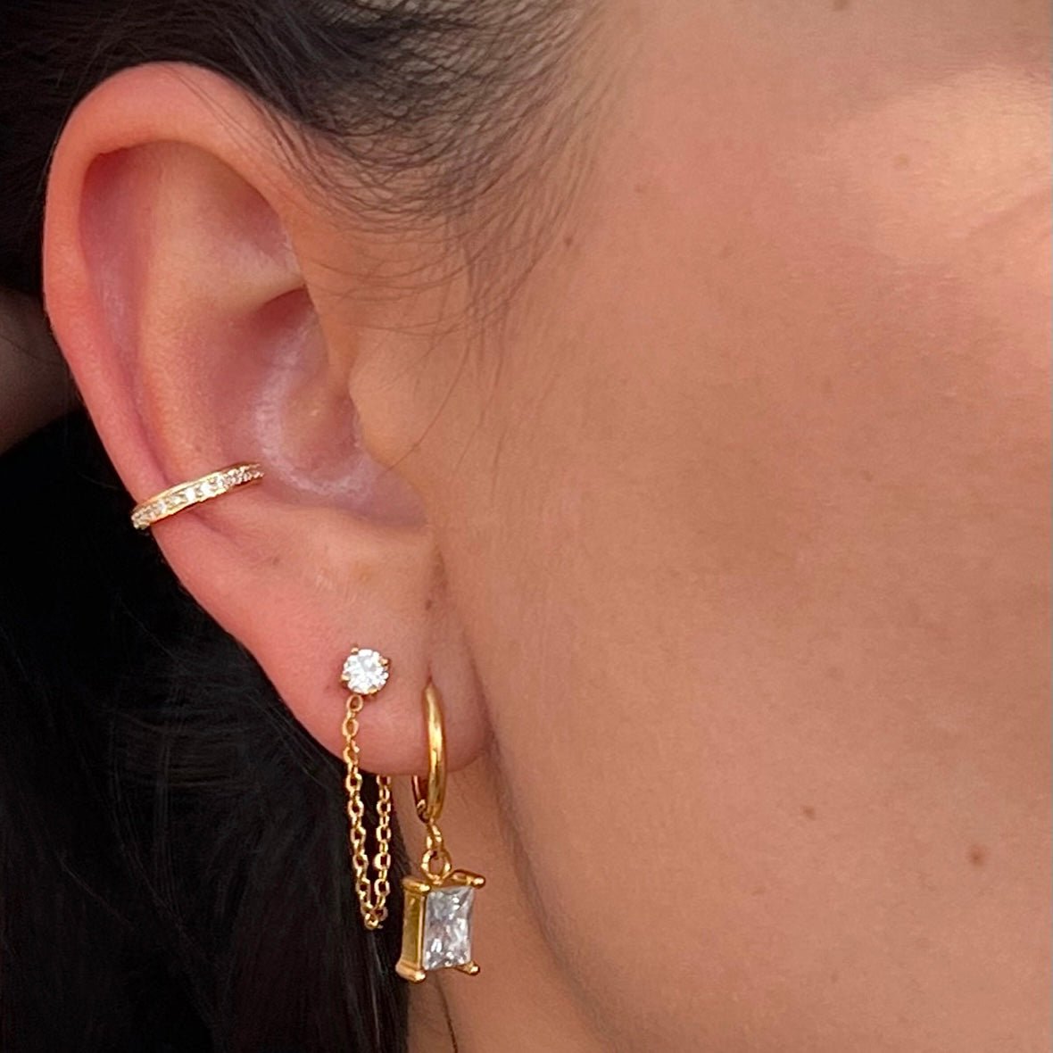 Argollas con Zircón Honey - pialu