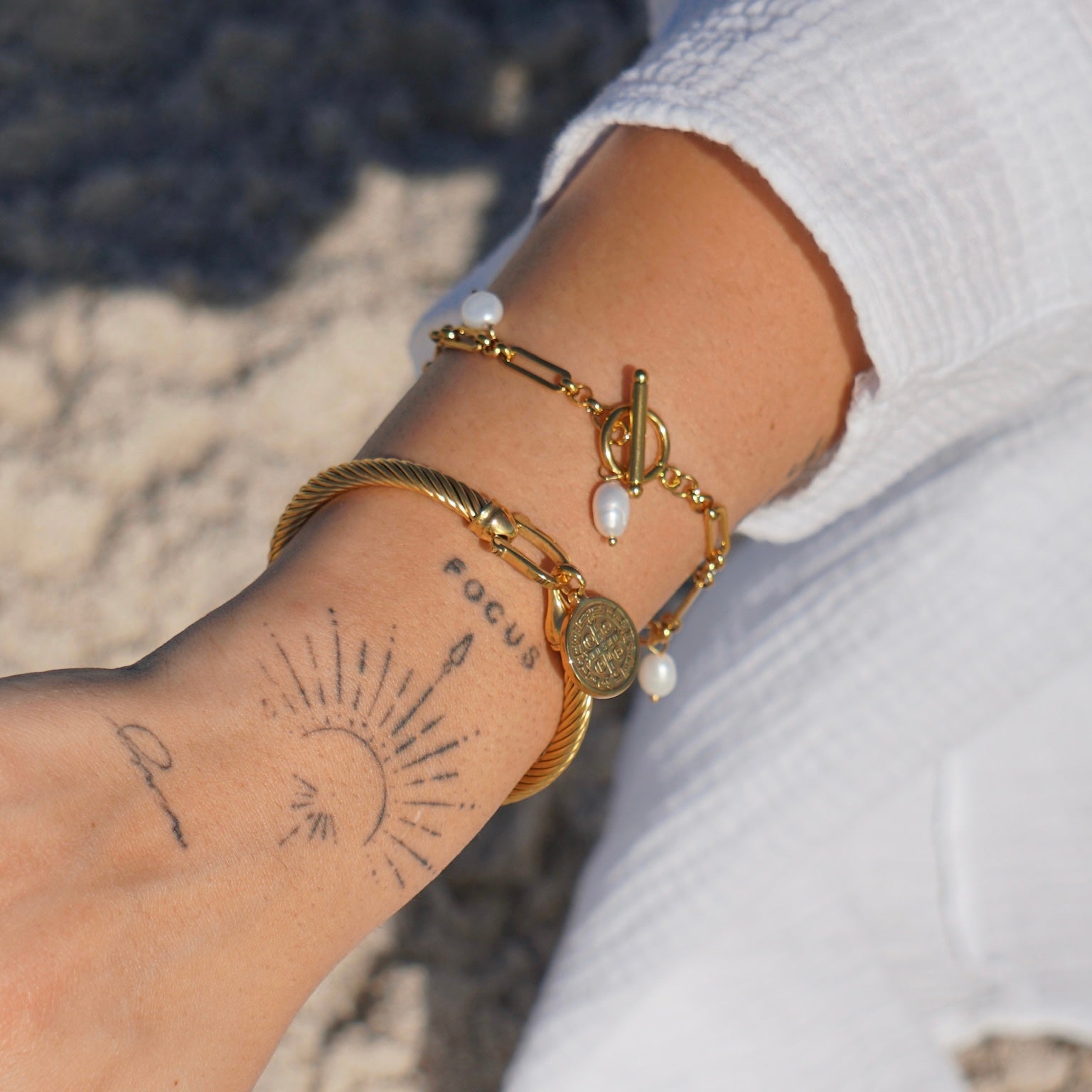 Pulsera Rope con dije San Benito reversible