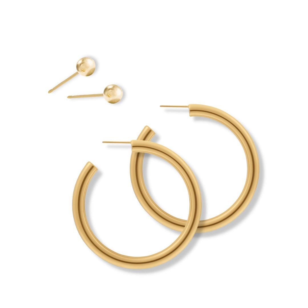 Set Argollas y studs - pialu